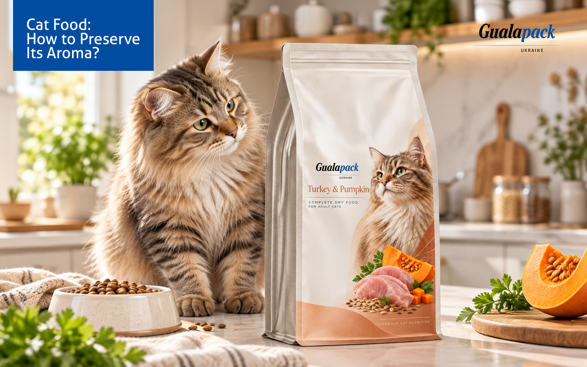 Cat choosing food by smell at its bowl